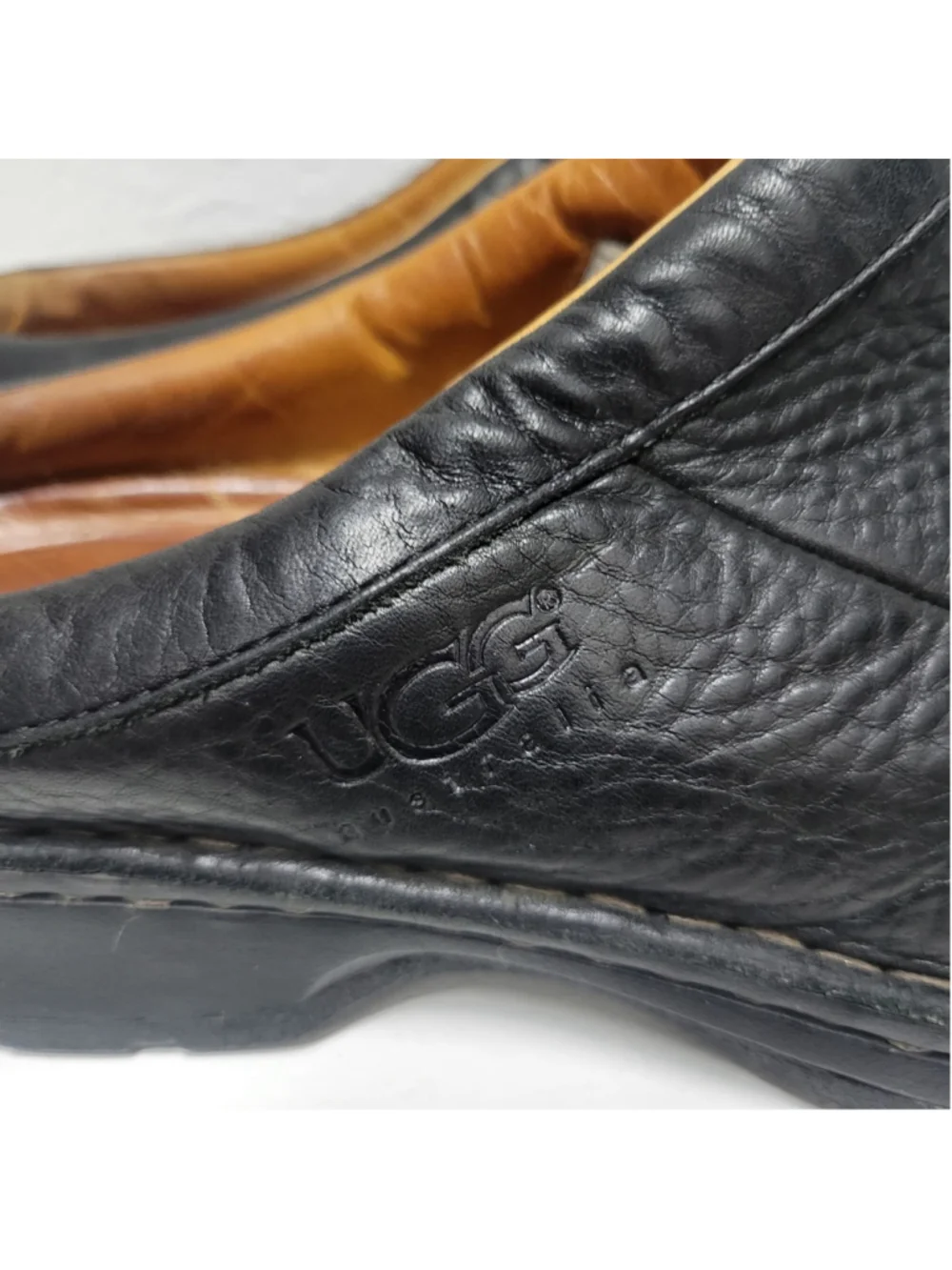 UGG Australia SN5526 Black Clog slip-on Leather Sandals Shoes Size 13 Men's